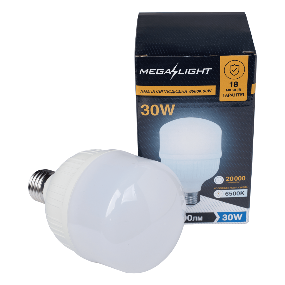 Світлодіодна лампа MEGALIGHT T80 30W 6500K E27 165-265V (T80-30/865-E27)